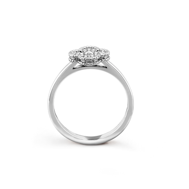 Van Cleef & Arpels Sweet Alhambra Ring Full Diamond and 18k White Gold