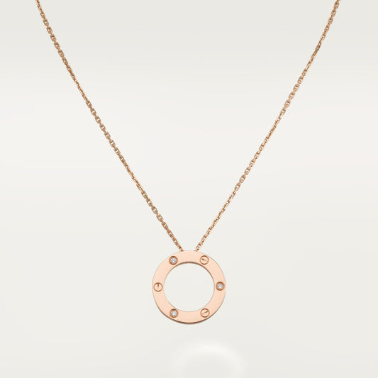 Cartier Love Pendant 3 Diamonds 18ct Rose Gold