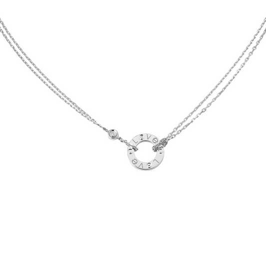 Cartier LOVE Pendant – 18K White Gold with 2 Diamonds