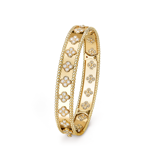 Van Cleef & Arpels Perlée Sweet Clovers Bracelet Medium Model 18K Yellow Gold