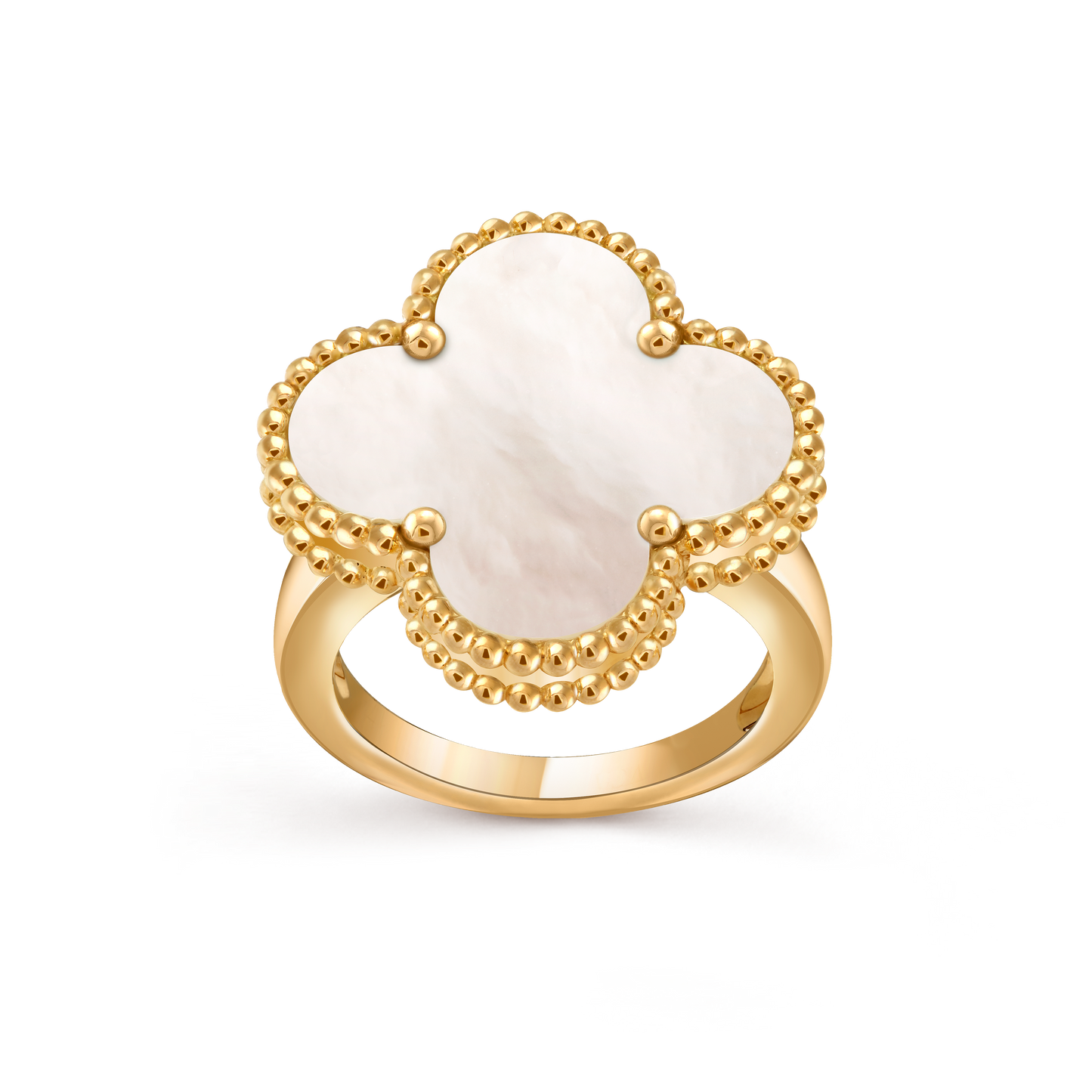 Van Cleef & Arpels Magic Alhambra Ring 18k Yellow Gold Mother of Pearl