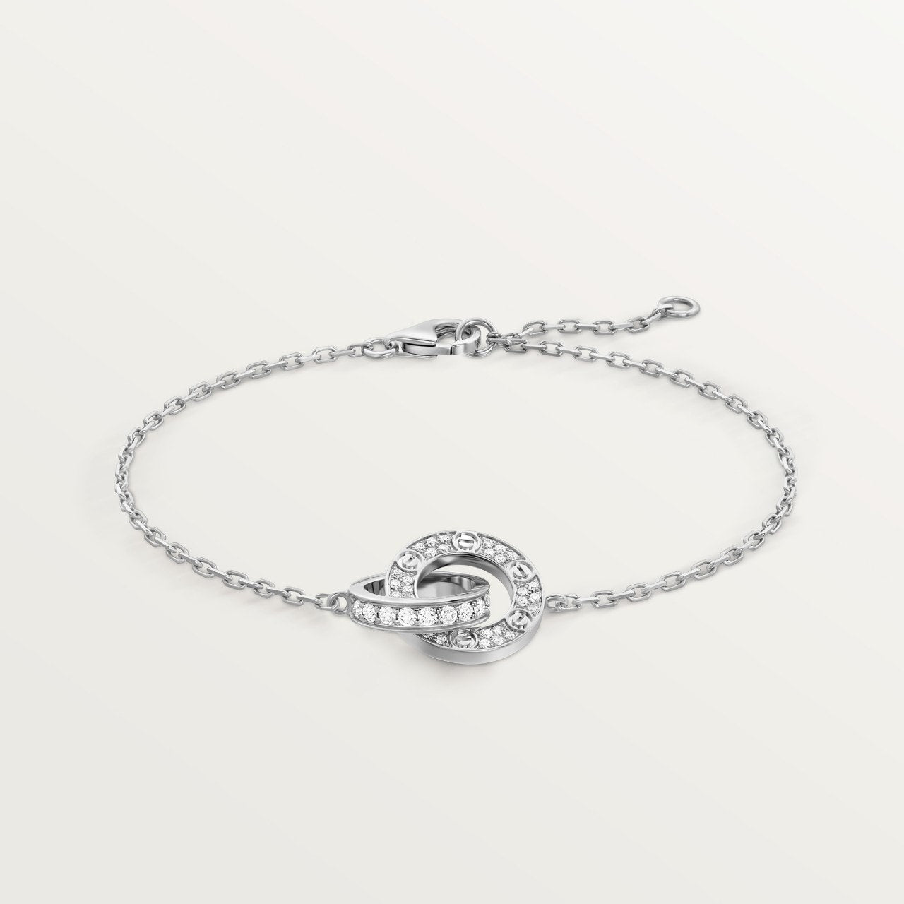 Cartier Love Bracelet Full Paved Diamond On Chain 18ct