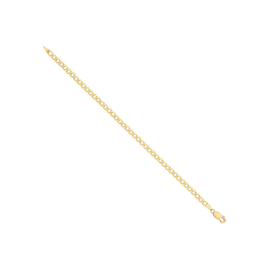 14ct Yellow Gold Hollow Beveled Curb 4.0mm Chain | Maison D'amour Luxury Fine Jewellery Collection Online