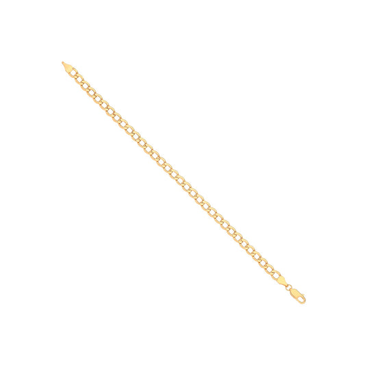 14ct Yellow Gold Hollow Beveled Curb 5.0mm Chain | Maison D'amour Luxury Fine Jewellery Collection Online