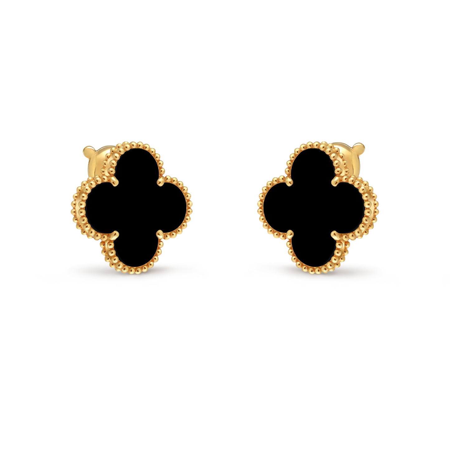 Van Cleef & Arpels Magic Alhambra Earrings Onyx 18K Yellow Gold