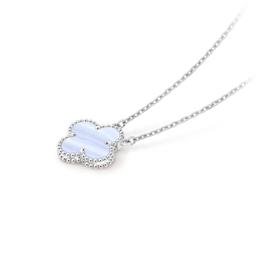 Van Cleef & Arpels Sweet Alhambra Pendant – Chalcedony, 18K White Gold (Pre-Owned)