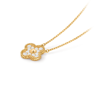 Van Cleef & Arpels Alhambra Pendant full diamonds – 18K Yellow Gold (Pre-Owned)