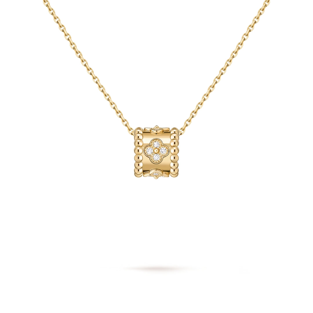 Van Cleef & Arpels Perlee Diamond Clover Pendant 18K Yellow Gold – (Pre-Owned)