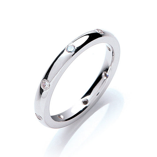 0.13ctw 8st Brilliant Cut Diamond Set 2mm Court Wedding Band | Maison D'amour Luxury Fine Jewellery Collection Online