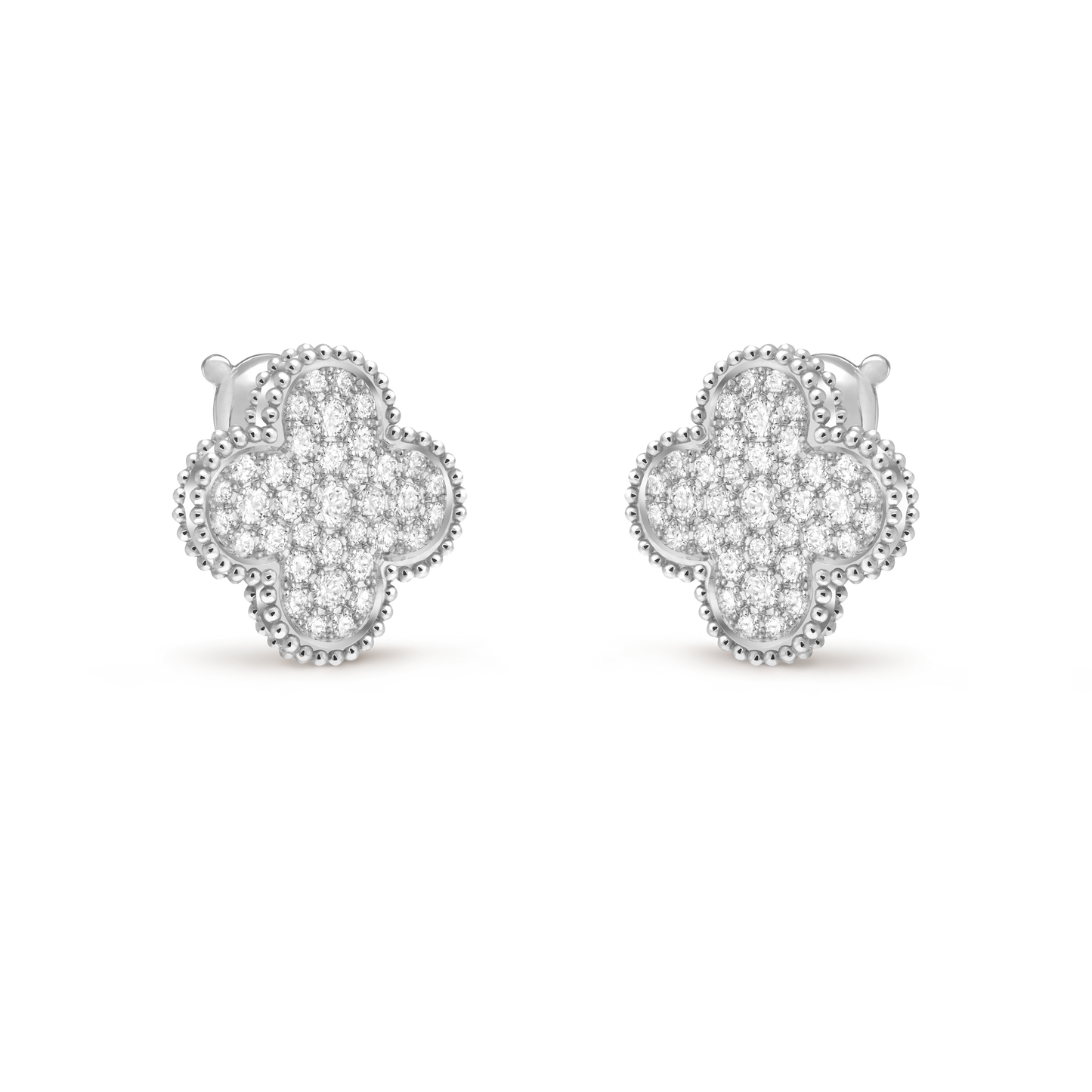 Van Cleef & Arpels Magic Alhambra Earrings Diamond 18K White Gold