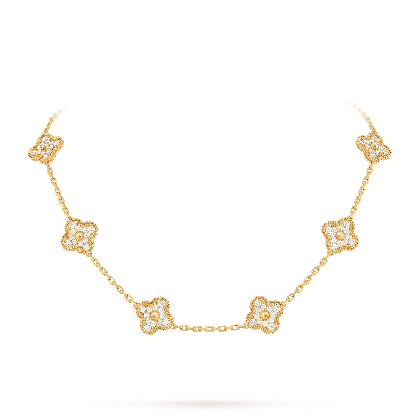 Van Cleef & Arpels Alhambra necklace 10 motifs, Diamond 18K Yellow Gold (Pre-Owned)