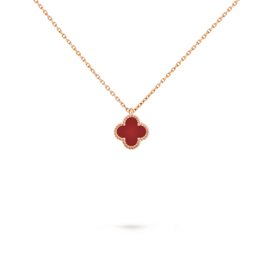 Van Cleef & Arpels Sweet Alhambra Pendant 18K Rose Gold & Carnelian (Pre-Owned)