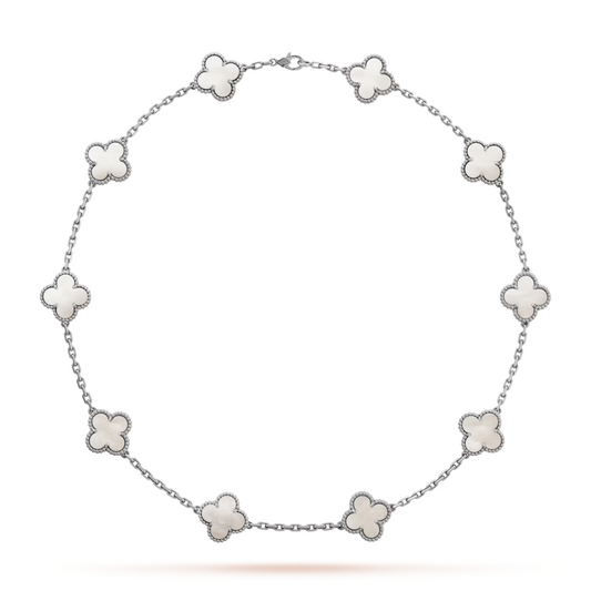 Van Cleef & Arpels Alhambra necklace 10 motifs, Mother of Pearl 18K White Gold (Pre-Owned)