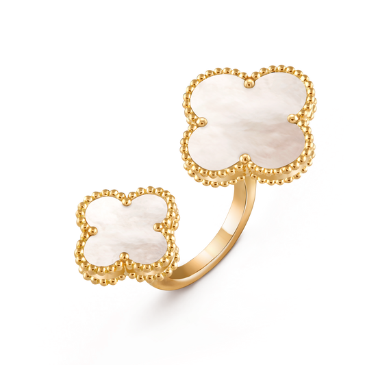Van Cleef & Arpels Magic Alhambra between the finger Ring 18k Yellow Gold Mother of Pearl