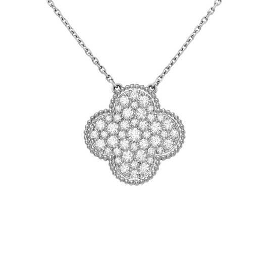 Van Cleef & Arpels Magic Alhambra Pendant full diamonds – 18K White Gold (Pre-Owned)