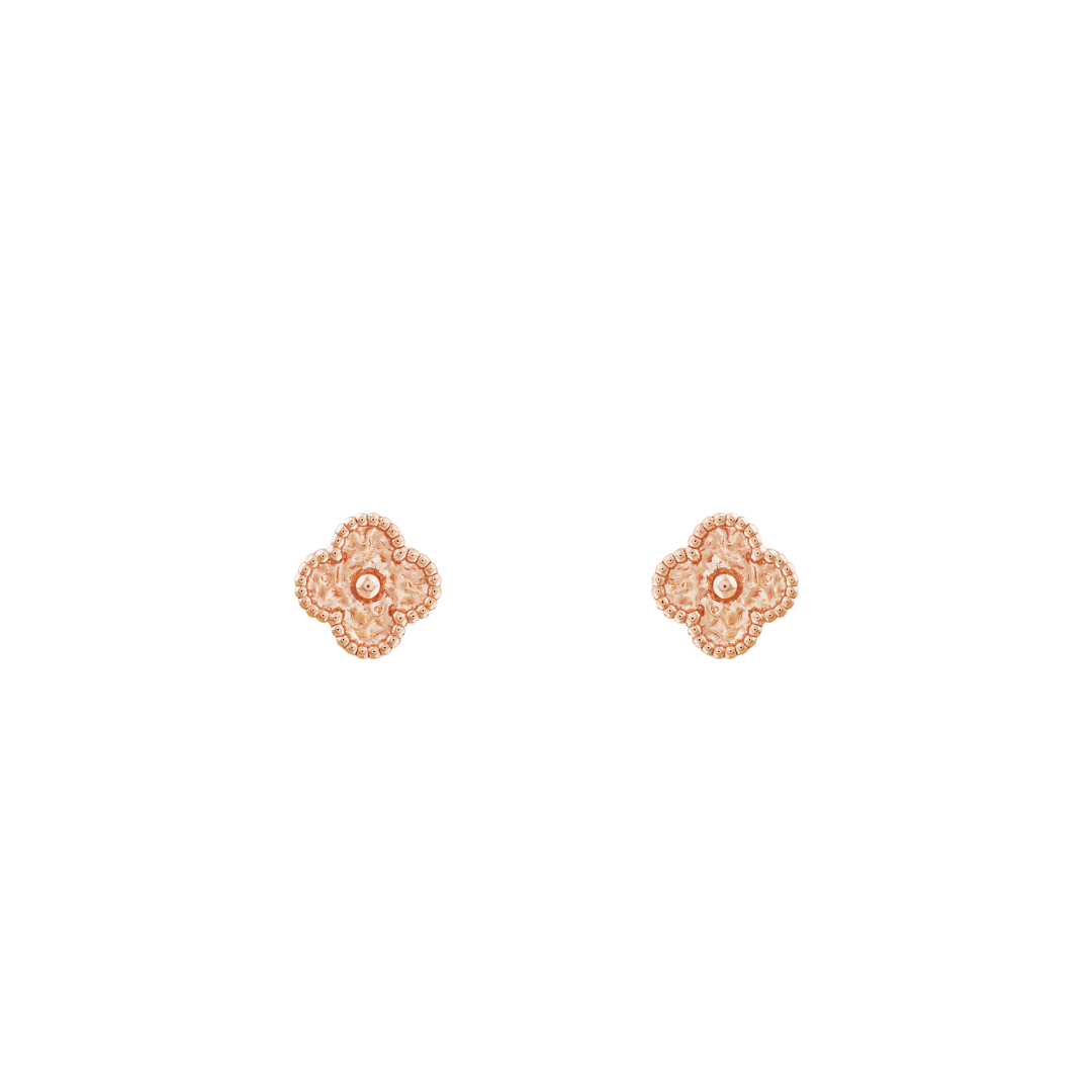 Van Cleef & Arpels Sweet Alhambra Earrings Diamond 18K Rose Gold