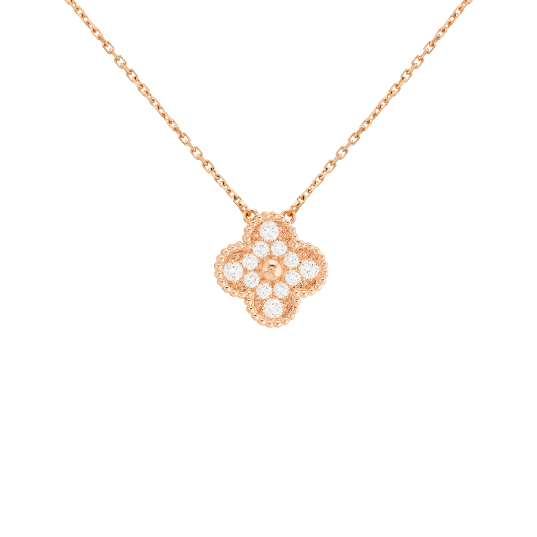 Van Cleef & Arpels Alhambra Pendant full diamonds – 18K Rose Gold (Pre-Owned)