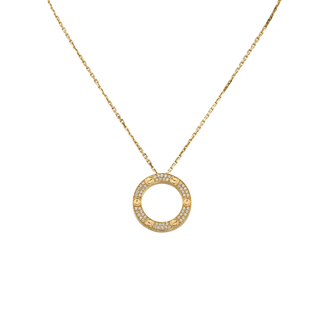 Cartier Love Pendant Pavé Diamonds – 18ct Yellow Gold | Maison D'amour Luxury Fine Jewellery Collection Online