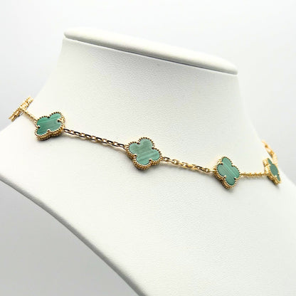Van Cleef & Arpels Alhambra necklace 10 motifs, Malachite 18K Yellow Gold (Pre-Owned)
