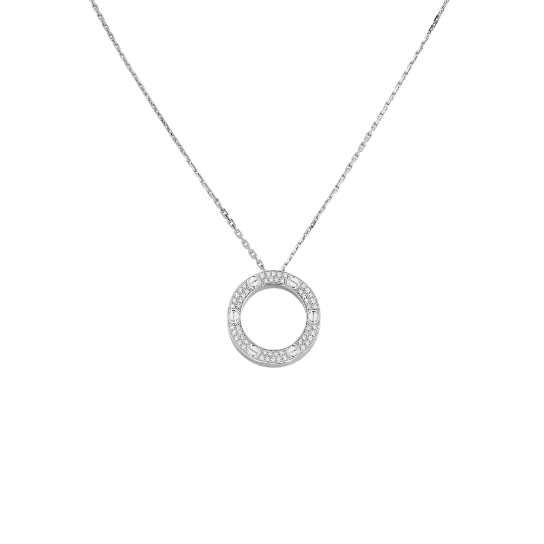 Cartier Love Pendant Pavé Diamonds – 18ct White Gold | Maison D'amour Luxury Fine Jewellery Collection Online
