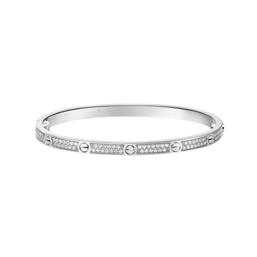Cartier Small Love Bracelet Full Pave Diaonds 18k Gold