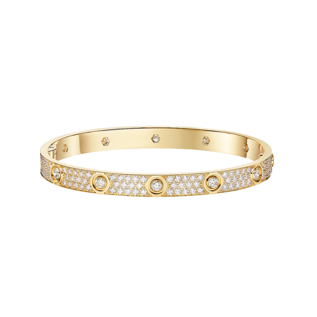 Cartier Love Bracelet Full Paved 10 Diamonds 18ct Gold