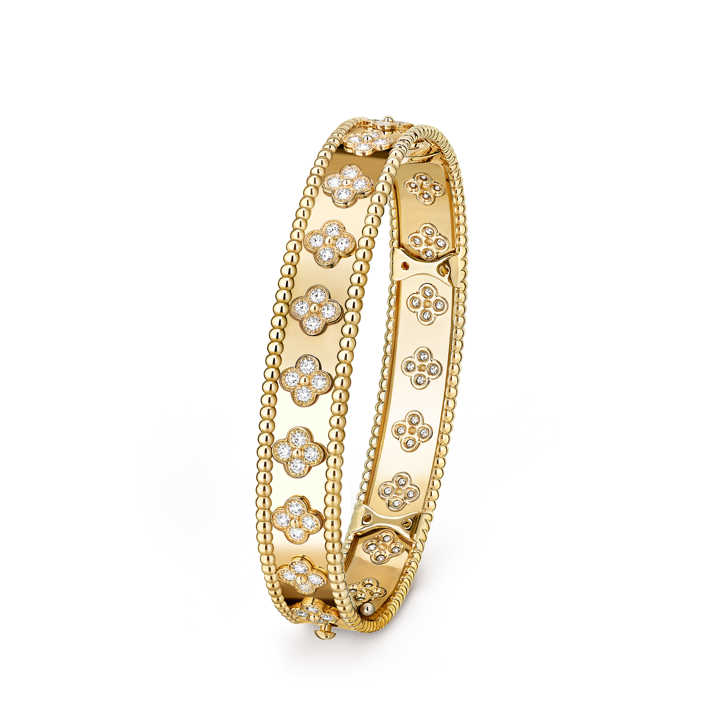 Van Cleef & Arpels Perlée Sweet Clovers Bracelet Medium Model 18K Yellow Gold