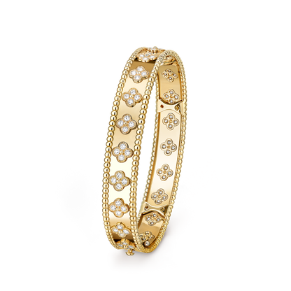 Van Cleef & Arpels Perlée Sweet Clovers Bracelet Medium Model 18K Yellow Gold