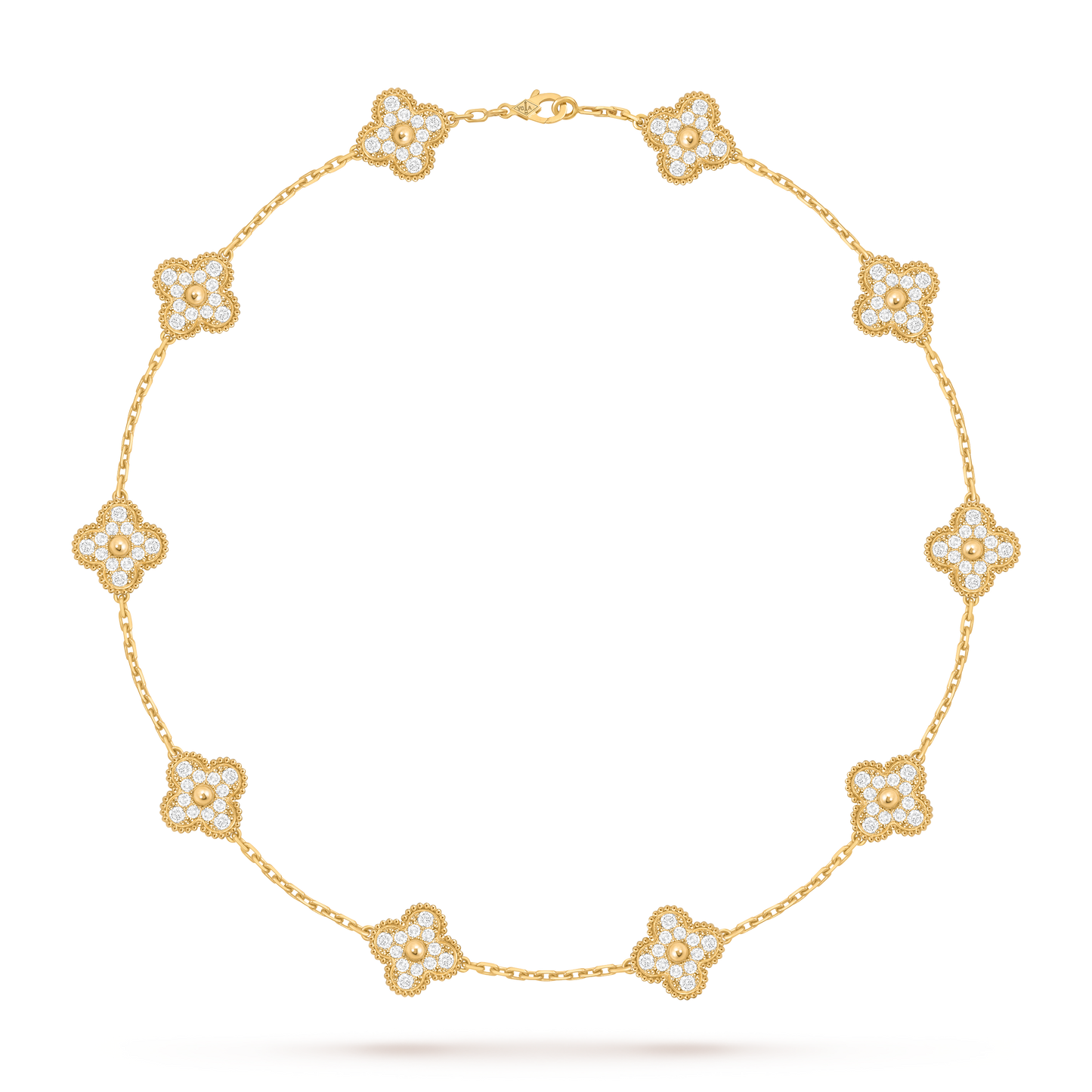Van Cleef & Arpels Alhambra necklace 10 motifs, Diamond 18K Yellow Gold (Pre-Owned)