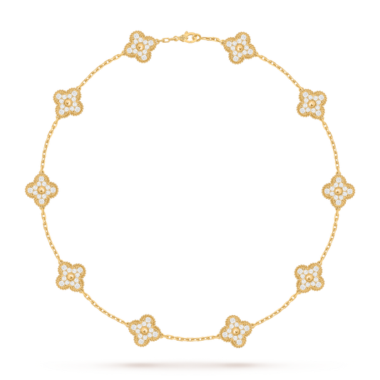 Van Cleef & Arpels Alhambra necklace 10 motifs, Diamond 18K Yellow Gold (Pre-Owned)