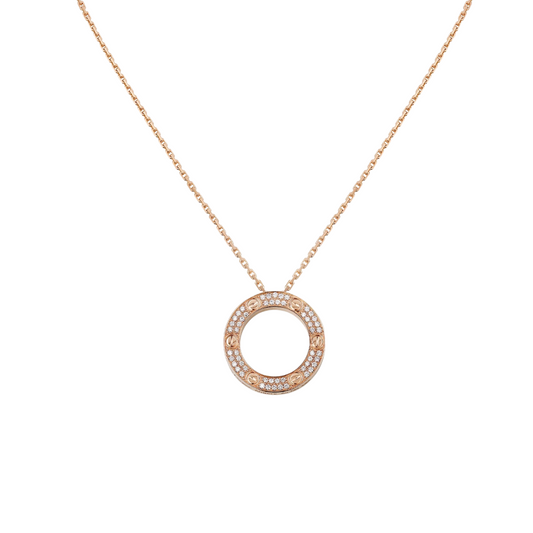 Cartier Love Pendant Pavé Diamonds - 18ct Rose Gold | Maison D'amour Luxury Fine Jewellery Collection Online