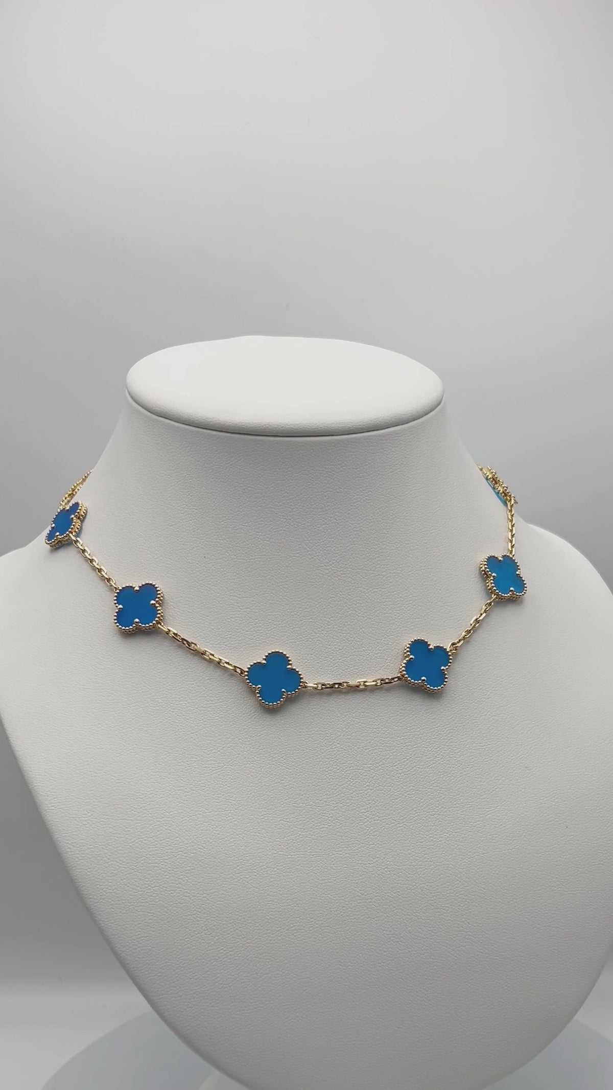 Van Cleef & Arpels Alhambra necklace 10 motifs, Agate 18K Yellow Gold (Pre-Owned)