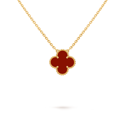 Van Cleef & Arpels Alhambra Pendant Carnelian, 18K Yellow Gold (Pre-Owned)