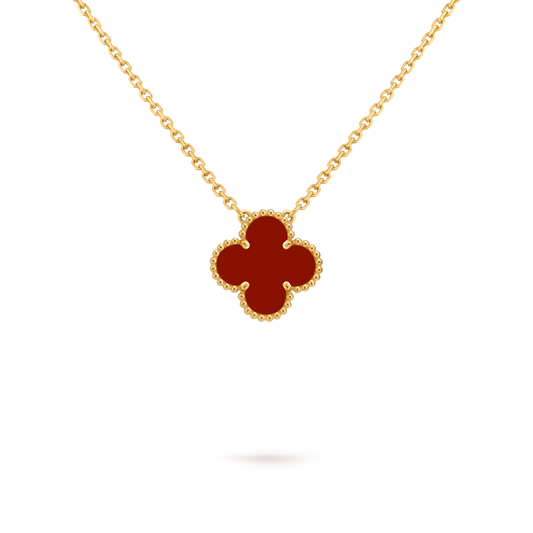 Van Cleef & Arpels Alhambra Pendant Carnelian, 18K Yellow Gold (Pre-Owned)
