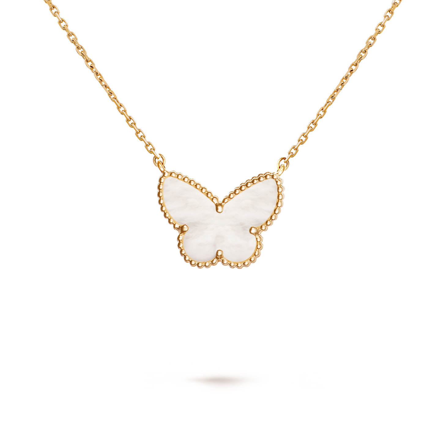 Van Cleef & Arpels Alhambra Butterfly Pendant – Mother Of Pearl, 18K Yellow Gold (Pre-Owned)