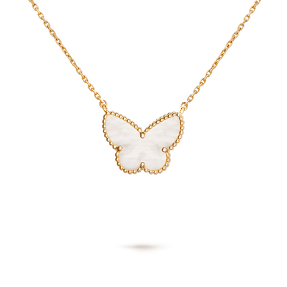 Van Cleef & Arpels Alhambra Butterfly Pendant – Mother Of Pearl, 18K Yellow Gold (Pre-Owned)