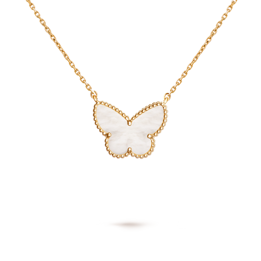 Van Cleef & Arpels Alhambra Butterfly Pendant – Mother Of Pearl, 18K Yellow Gold (Pre-Owned)