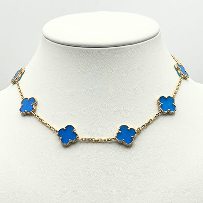 Van Cleef & Arpels Alhambra necklace 10 motifs, Agate 18K Yellow Gold (Pre-Owned)