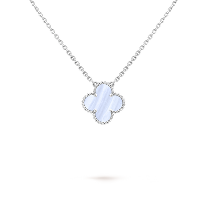 Van Cleef & Arpels Sweet Alhambra Pendant – Chalcedony, 18K White Gold (Pre-Owned)