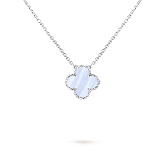 Van Cleef & Arpels Sweet Alhambra Pendant – Chalcedony, 18K White Gold (Pre-Owned)