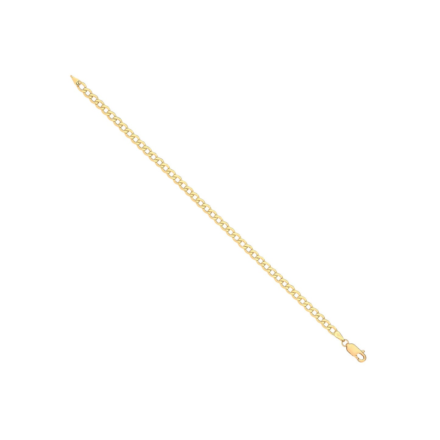 14ct Yellow Gold Hollow Beveled Curb 4.0mm Chain | Maison D'amour Luxury Fine Jewellery Collection Online