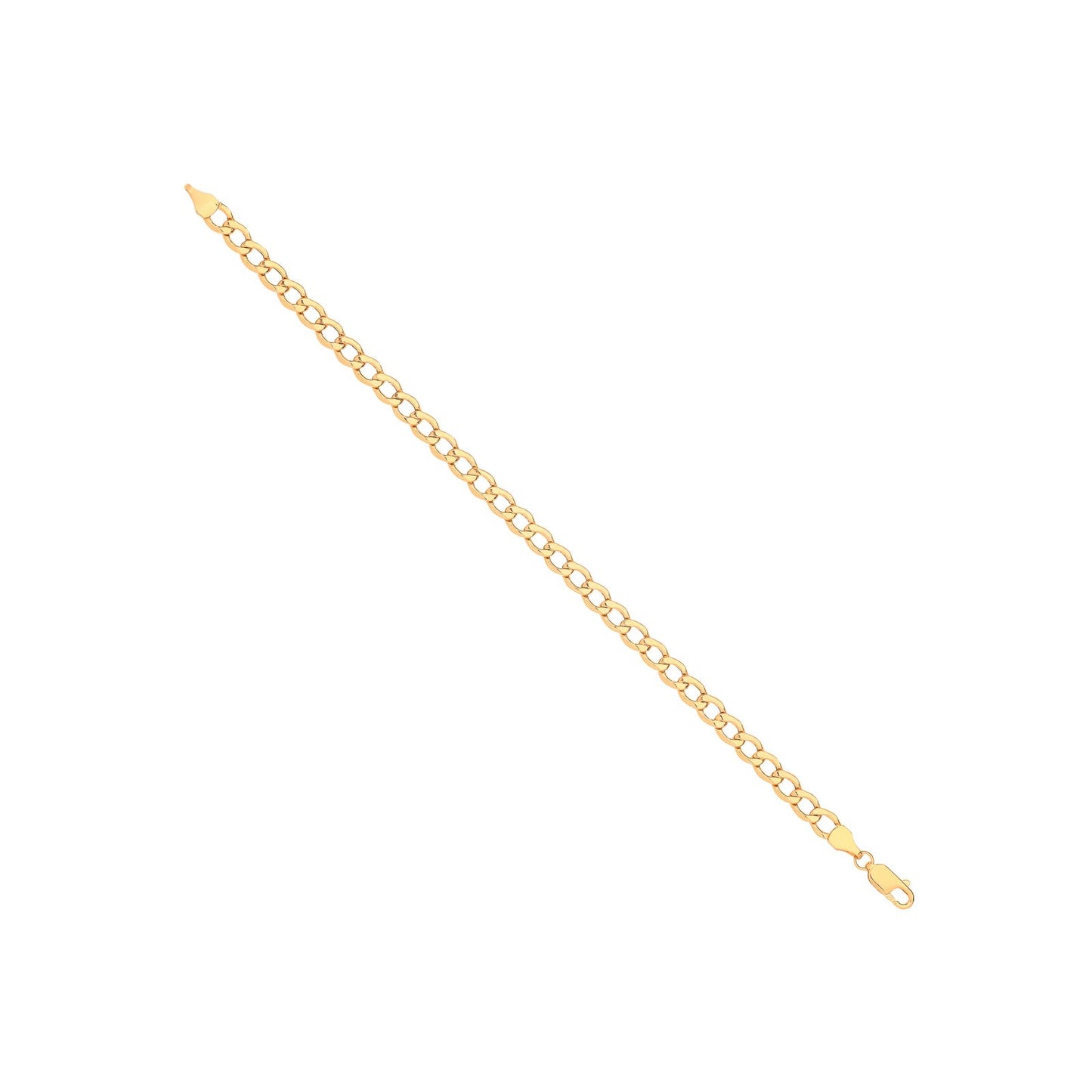 14ct Yellow Gold Hollow Beveled Curb 5.0mm Chain | Maison D'amour Luxury Fine Jewellery Collection Online