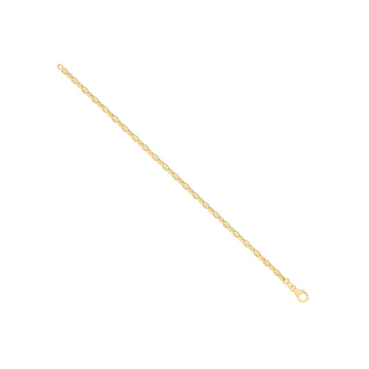 14ct Yellow Gold Hollow Oval Puff Marine 3.6mm Chain | Maison D'amour Luxury Fine Jewellery Collection Online