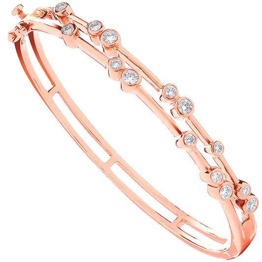 18ct Rose Gold 1.00ctw Dress Diamond Bangle | Maison D'amour Luxury Fine Jewellery Collection Online