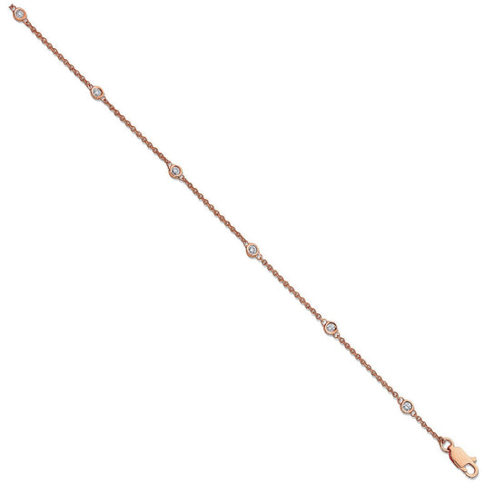 18ct Rose Gold 0.20ct Diamond By The Yard Rubover Bracelet | Maison D'amour Luxury Fine Jewellery Collection Online