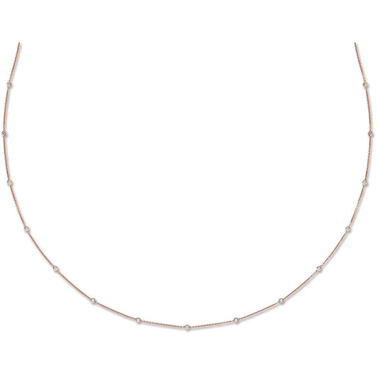 18ct Rose Gold 1.00ct Diamond By The Yard Necklace (36in/91cm) | Maison D'amour Luxury Fine Jewellery Collection Online