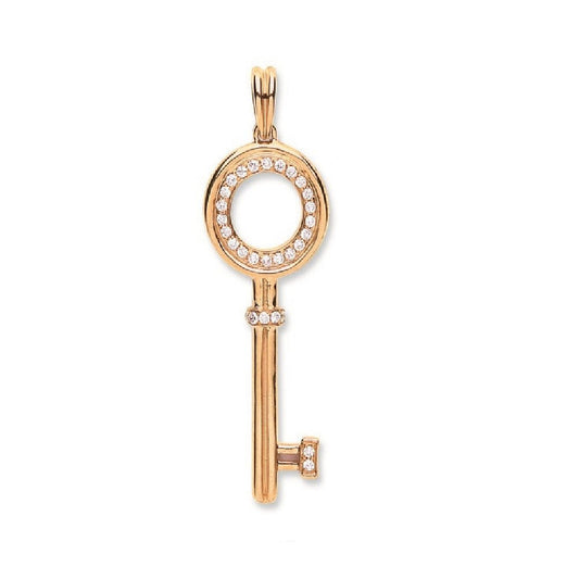 18ct Rose Gold 0.18ct Diamond Key | Maison D'amour Luxury Fine Jewellery Collection Online