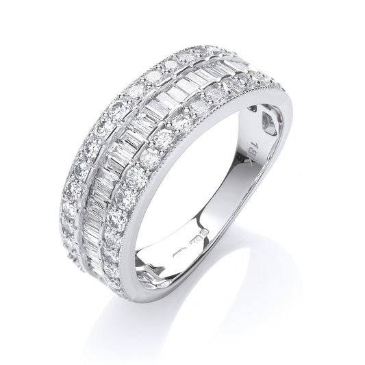 18ct White Gold  D.1.00ctw Diamond Half Eternity Ring | Maison D'amour Luxury Fine Jewellery Collection Online
