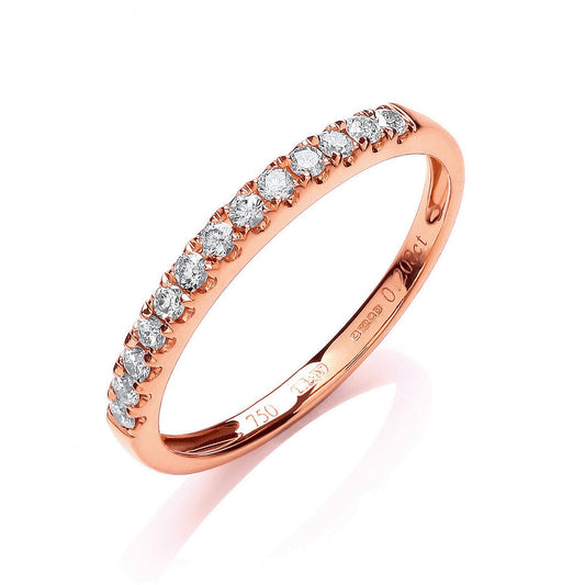 18ct Rose Gold 0.20ctw Half Eternity Ring | Maison D'amour Luxury Fine Jewellery Collection Online