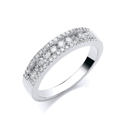 18ct White  Gold 0.50ct Gh-si Diamond Half Eternity Ring | Maison D'amour Luxury Fine Jewellery Collection Online